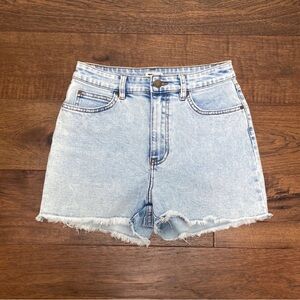 Billabong High Rise Denim Shorts, Light Acid Wash Size 26